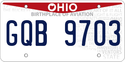 OH license plate GQB9703