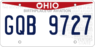 OH license plate GQB9727