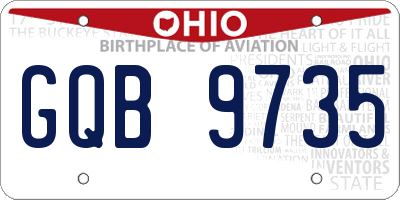 OH license plate GQB9735