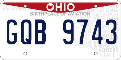 OH license plate GQB9743