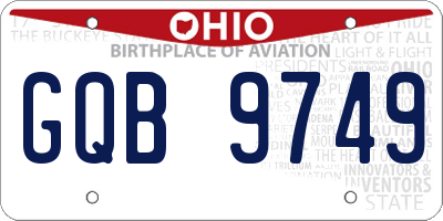 OH license plate GQB9749