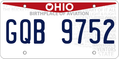 OH license plate GQB9752