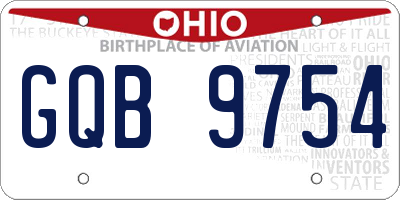 OH license plate GQB9754