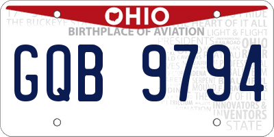 OH license plate GQB9794