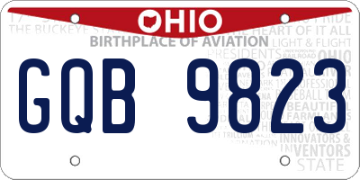 OH license plate GQB9823