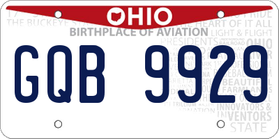 OH license plate GQB9929
