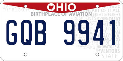 OH license plate GQB9941