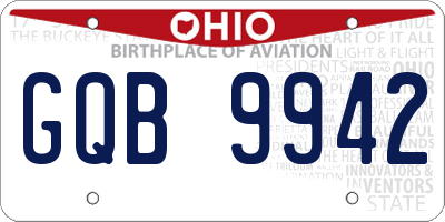 OH license plate GQB9942