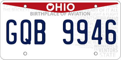 OH license plate GQB9946