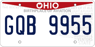 OH license plate GQB9955