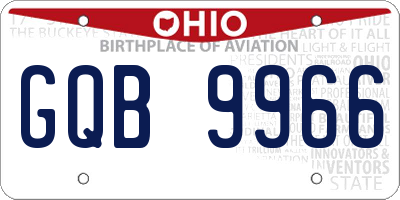 OH license plate GQB9966