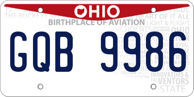 OH license plate GQB9986