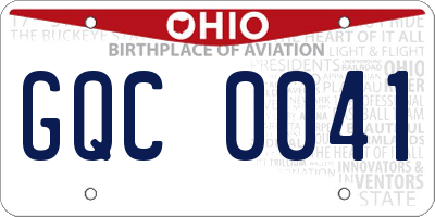OH license plate GQC0041