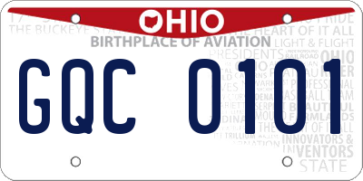 OH license plate GQC0101