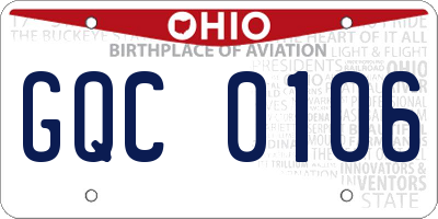 OH license plate GQC0106