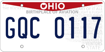 OH license plate GQC0117