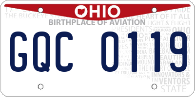 OH license plate GQC0119