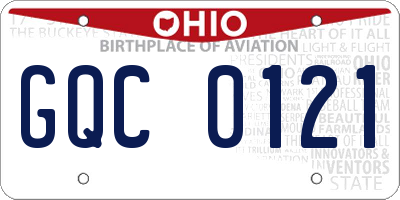 OH license plate GQC0121
