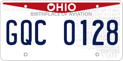 OH license plate GQC0128