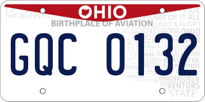 OH license plate GQC0132