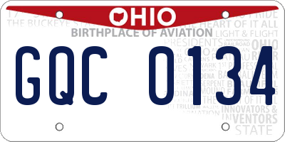 OH license plate GQC0134