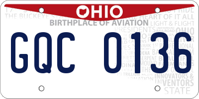 OH license plate GQC0136
