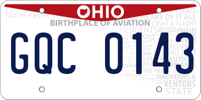 OH license plate GQC0143