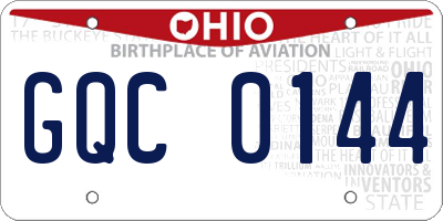 OH license plate GQC0144