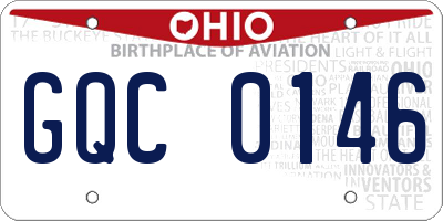 OH license plate GQC0146