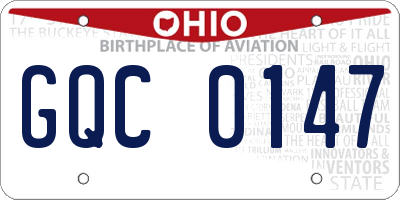 OH license plate GQC0147