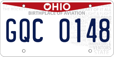 OH license plate GQC0148