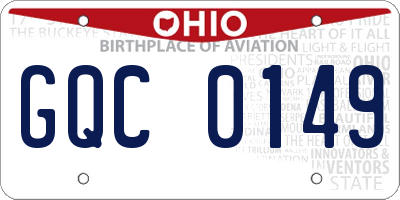 OH license plate GQC0149
