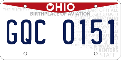 OH license plate GQC0151