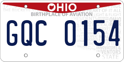 OH license plate GQC0154