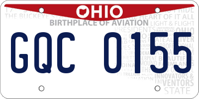 OH license plate GQC0155