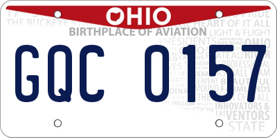 OH license plate GQC0157