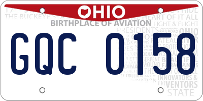 OH license plate GQC0158