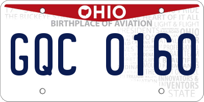 OH license plate GQC0160
