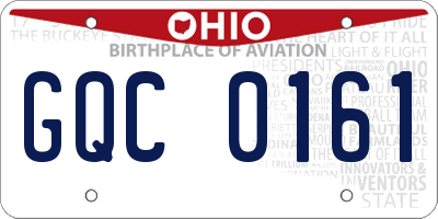 OH license plate GQC0161