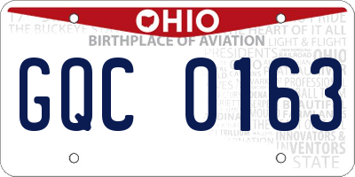 OH license plate GQC0163