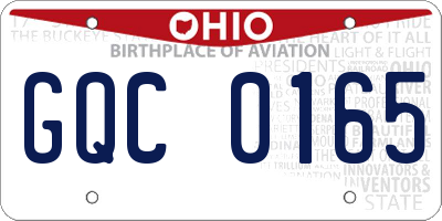 OH license plate GQC0165