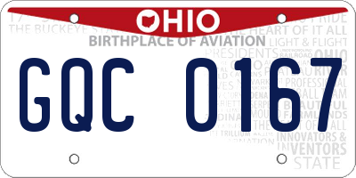 OH license plate GQC0167