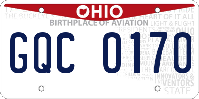OH license plate GQC0170