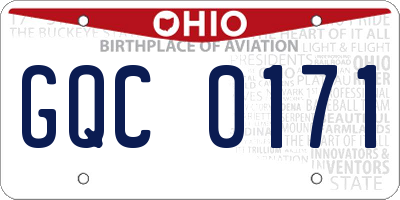 OH license plate GQC0171