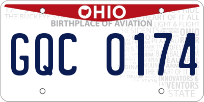OH license plate GQC0174