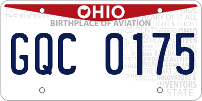 OH license plate GQC0175