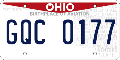 OH license plate GQC0177
