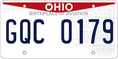 OH license plate GQC0179