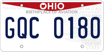 OH license plate GQC0180