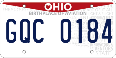OH license plate GQC0184